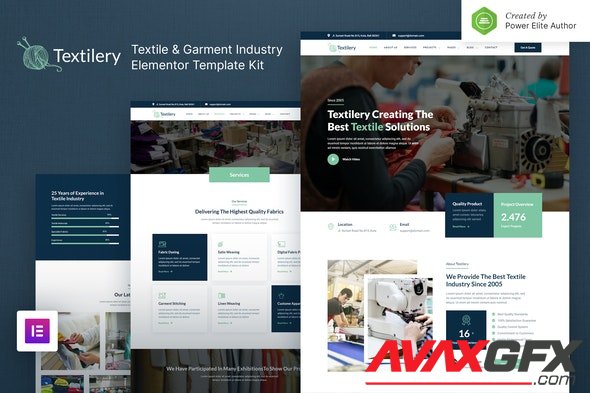 ThemeForest - Textilery v1.0.0 - Textile & Garment Industry Elementor Template Kit - 33246058