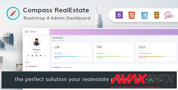 ThemeForest - Compass RealEstate v1.0 - HTML Admin Template - 26053931