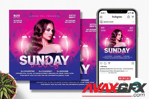 Sunday Vibes Party Flyer Template - 6333413