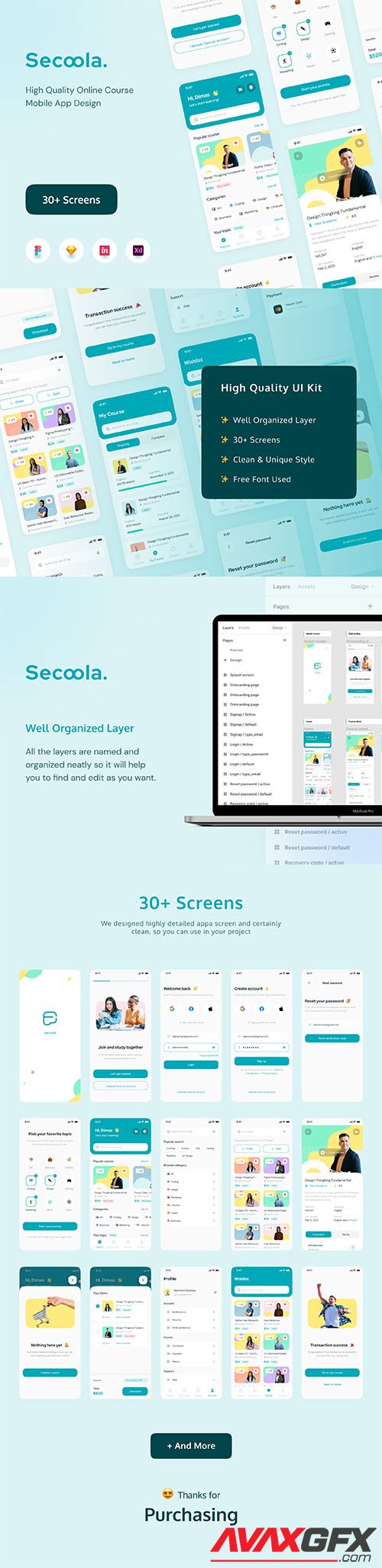 Secoola - Course Mobile Apps UI KIT