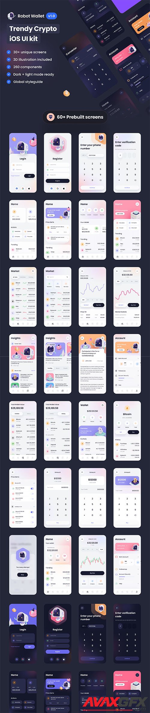 Robot Wallet – Crypto iOS UI Kit