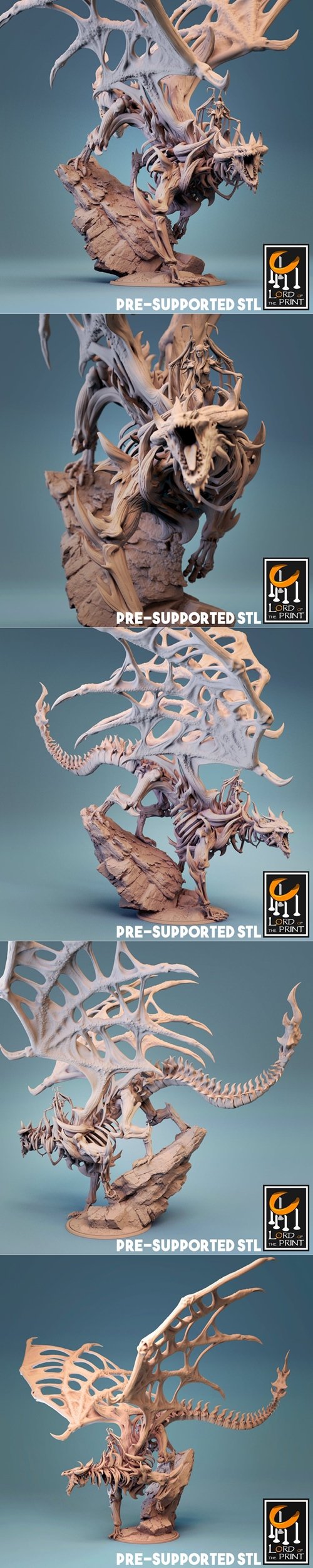 Dracolich Mounted – 3D Printable STL