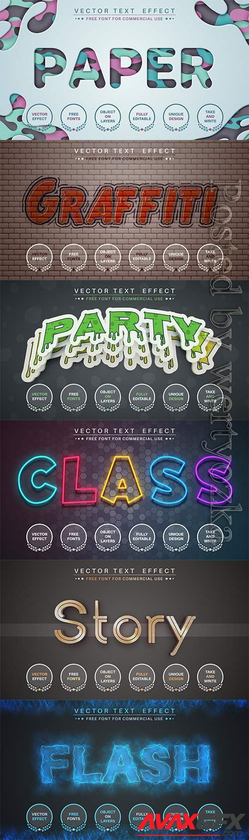 3d editable text style effect vector vol 755