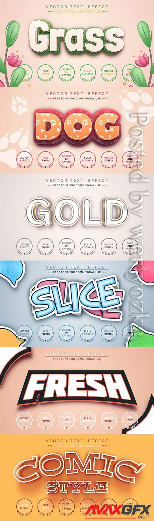 3d editable text style effect vector vol 754