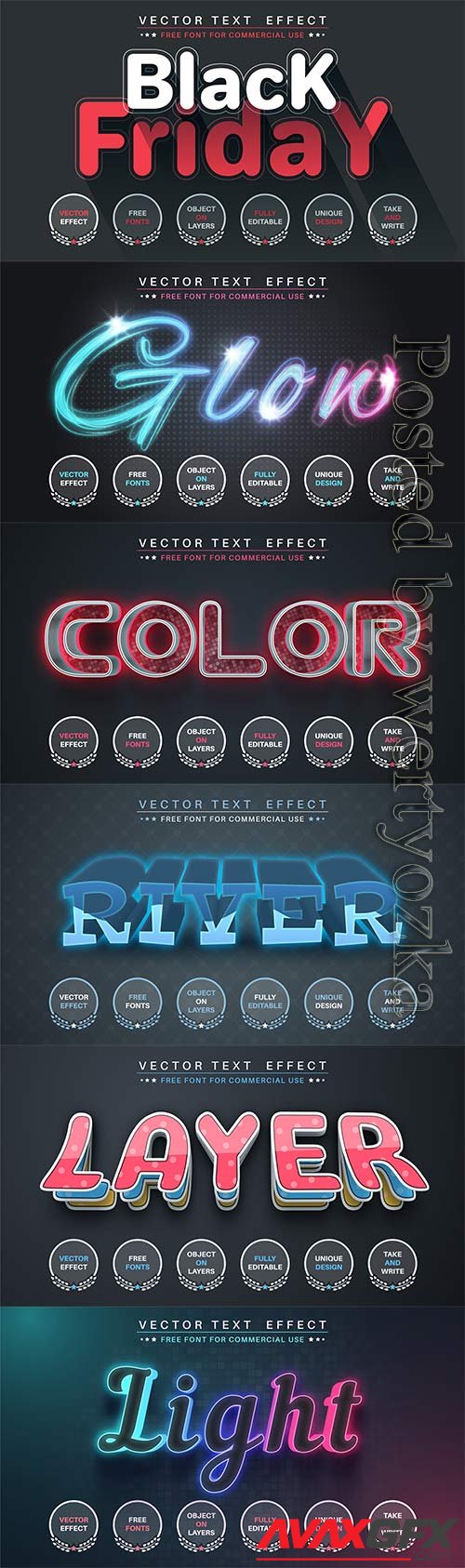 3d editable text style effect vector vol 753