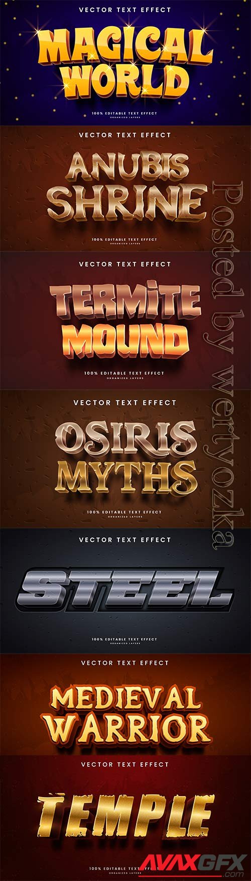 3d editable text style effect vector vol 747