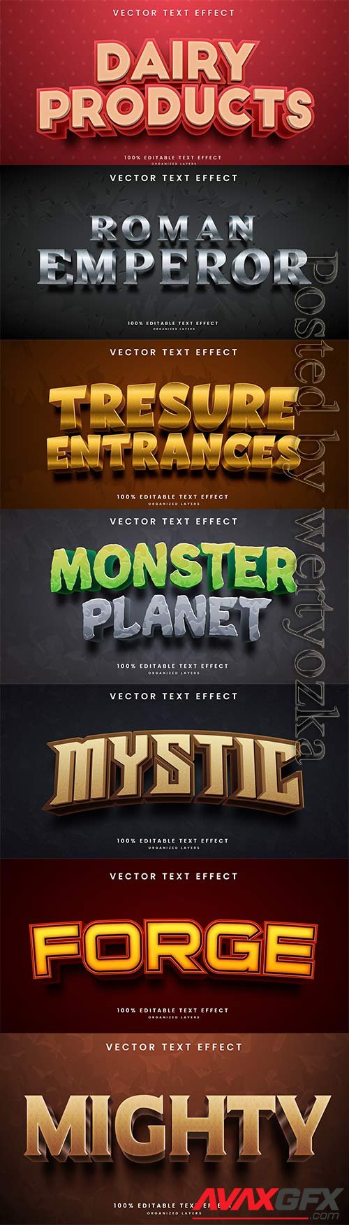 3d editable text style effect vector vol 749