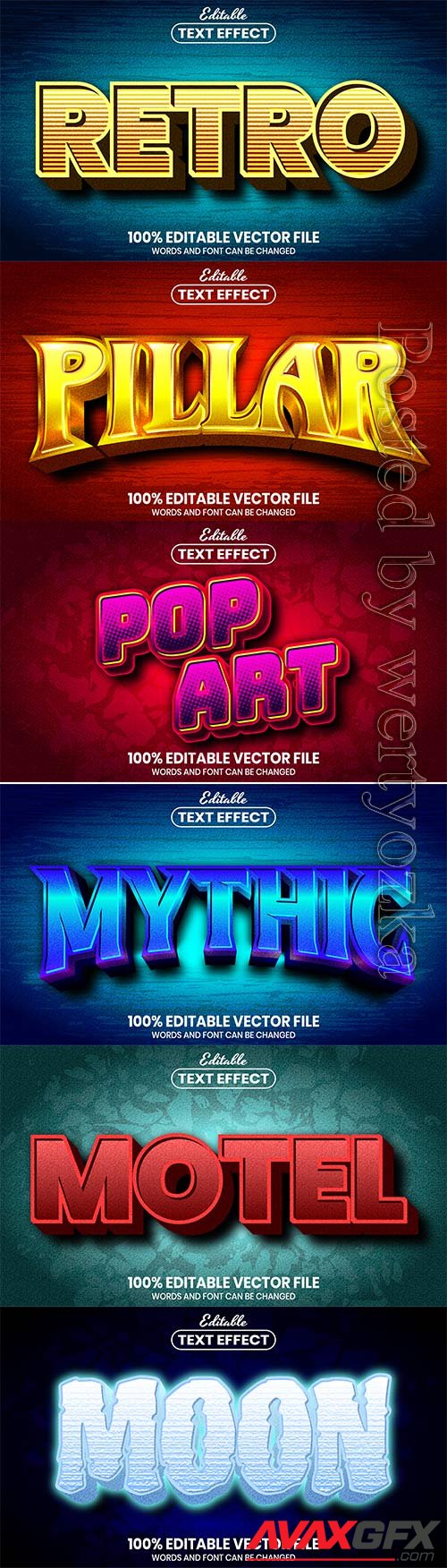 3d editable text style effect vector vol 741