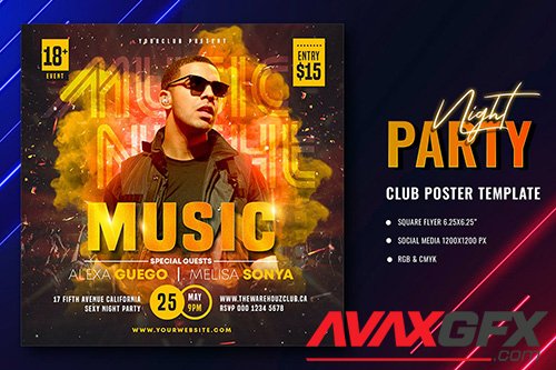 Club Party Poster Template YQQR27D
