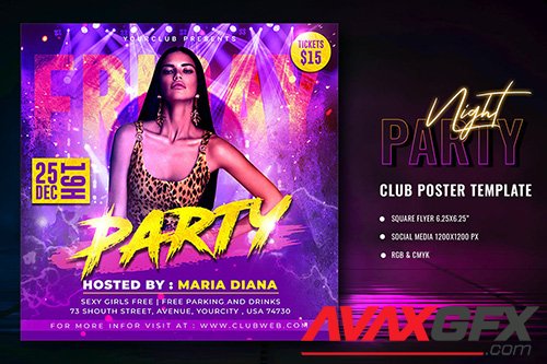 Club Party Poster Template FWDGSNS