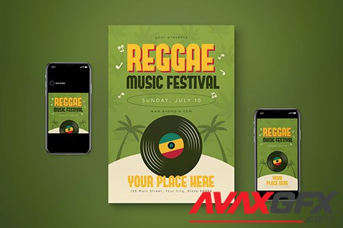 Reggae Music Flyer Set XUFVM2E