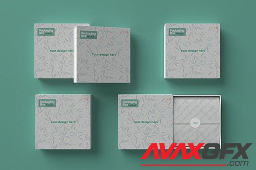 Box Packaging Mockup Realistic Rendering HVM9ALA