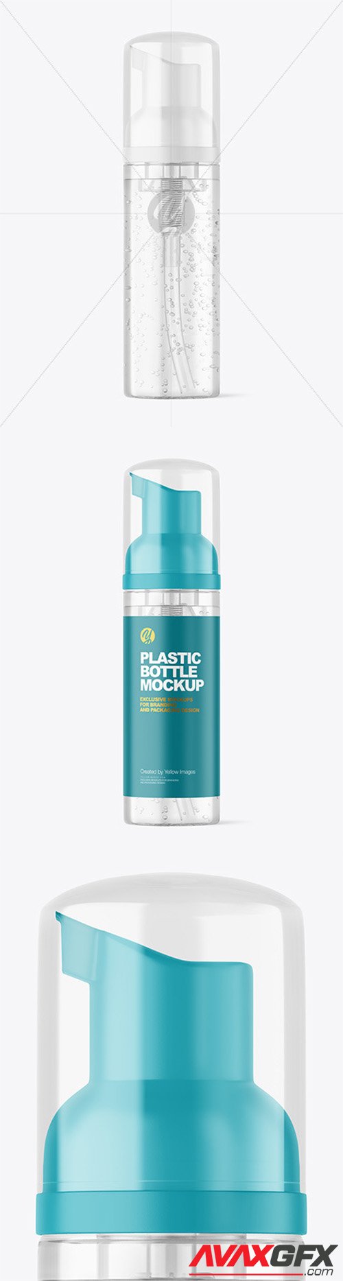 Clear Cosmetic Bottle with Pump Mockup 84767 TIF