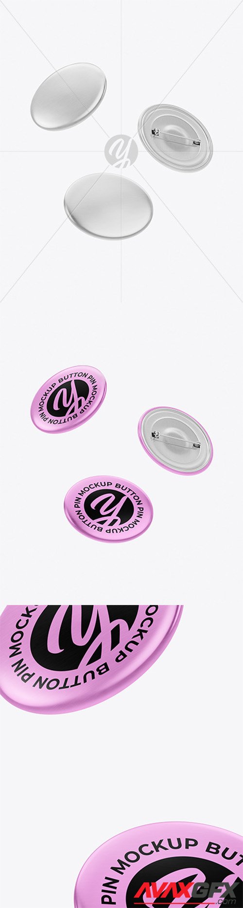 Metallic Button Pins Mockup 85554 TIF