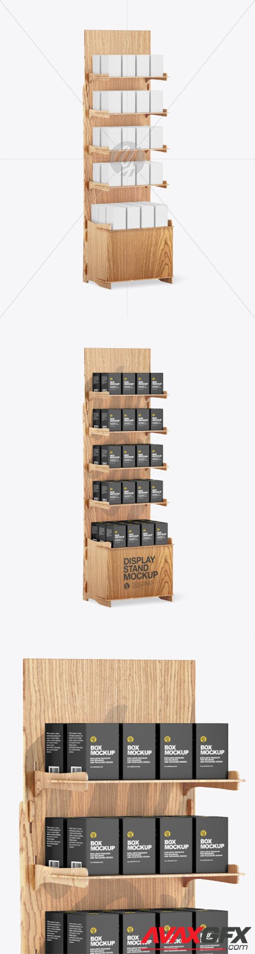 Wooden Display Stand w/ Boxes Mockup 86144 TIF