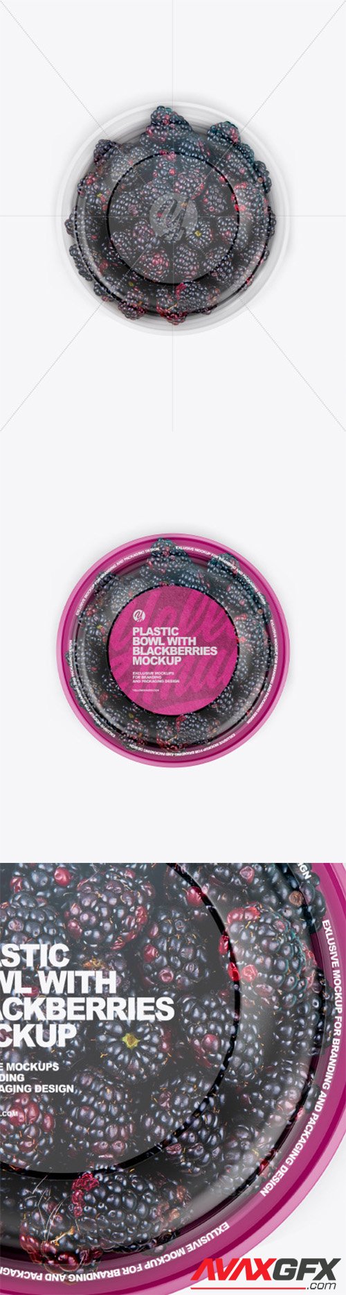 Plastic Bowl with Blackberries Mockup 75556 TIF