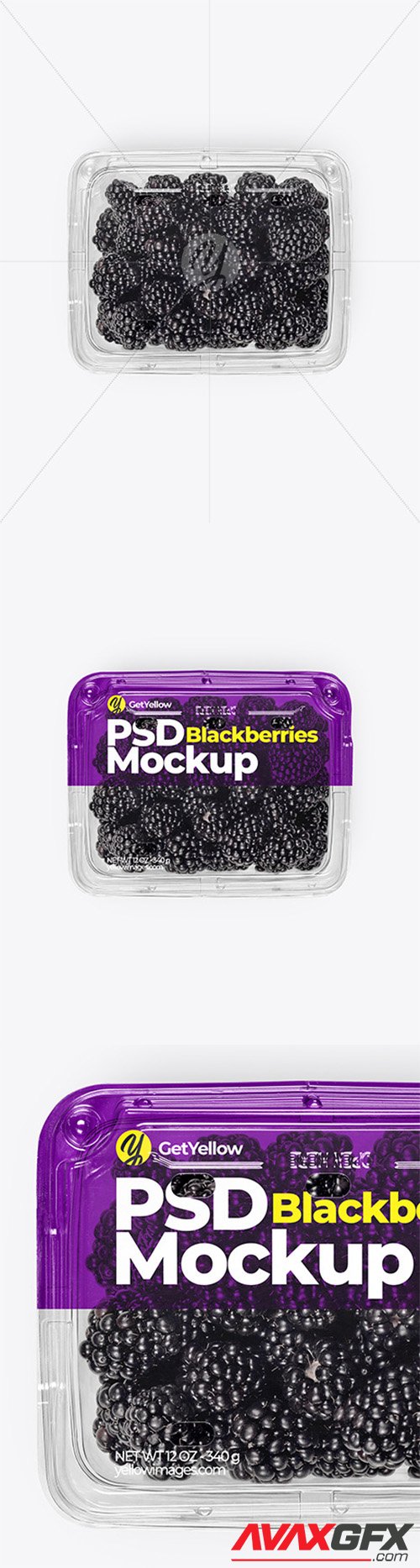 Clear Plastic Tray with Blackberries Mockup 69501 TIF