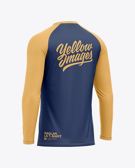 Raglan Long Sleeve T-Shirt Mockup 86093