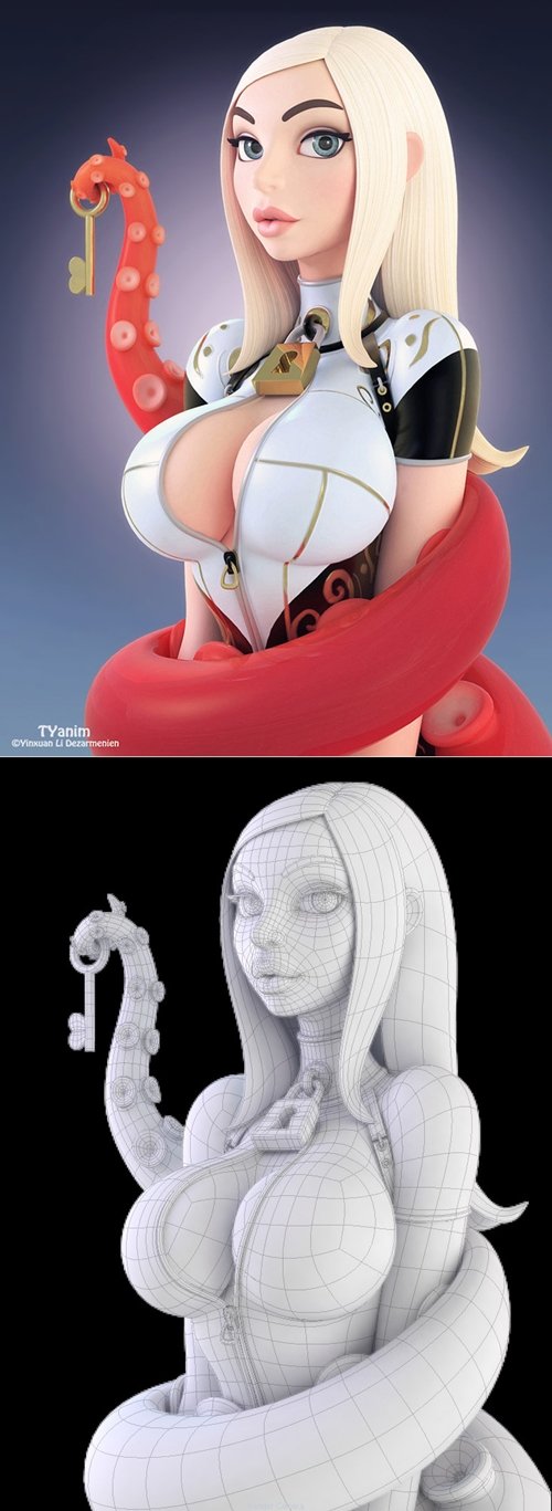 Daenerys - Girl and Octopus – 3D Printable STL