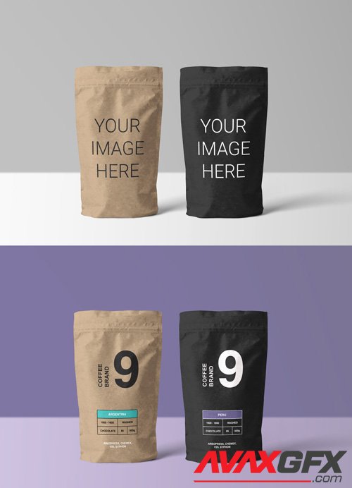 Paper Coffee Bags Mockup