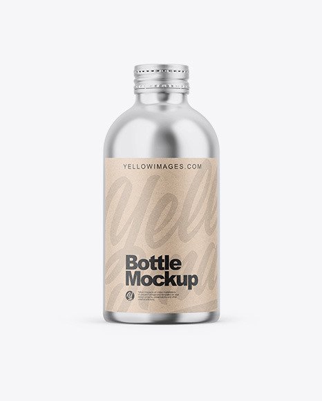 Glossy Metallic Bottle Mockup 87099