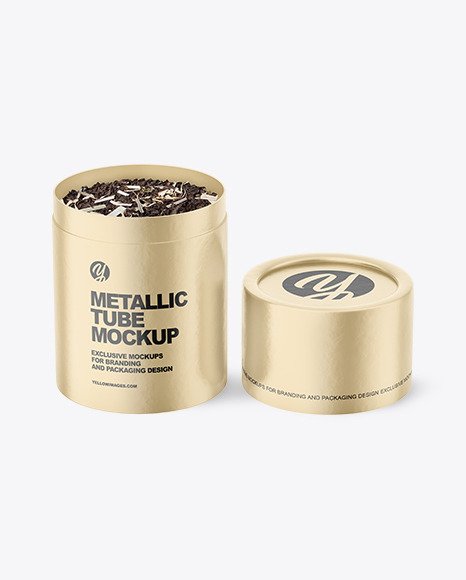 Metallized Tube With Tea Mockup 87021