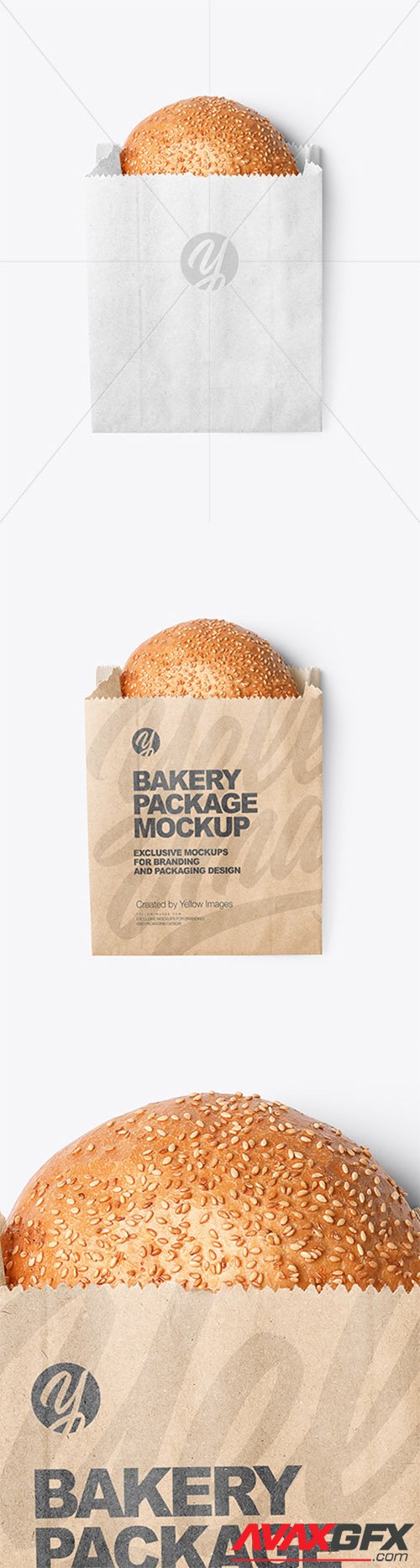 Kraft Paper Bag with Burger Bun Mockup 83429 TIF