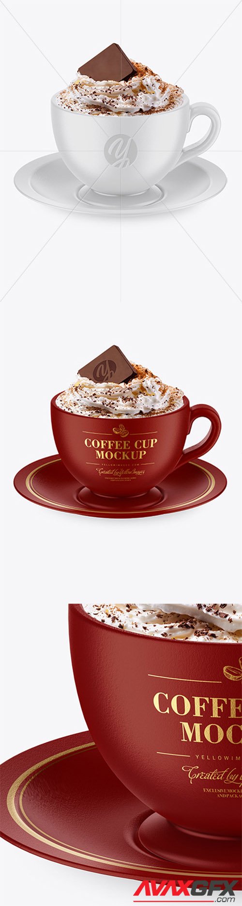 Ceramic Coffee Cup w/ Plate Mockup 84466 TIF