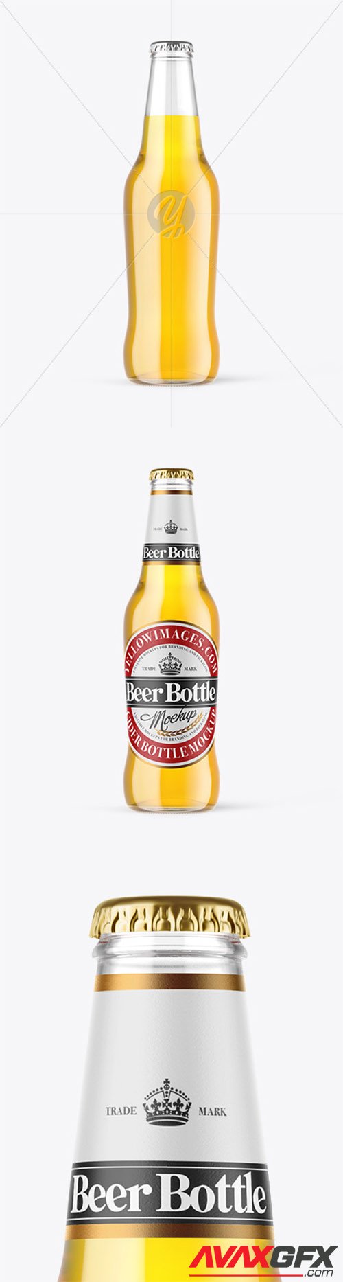 Clear Glass Lager Beer Bottle Mockup 83823 TIF