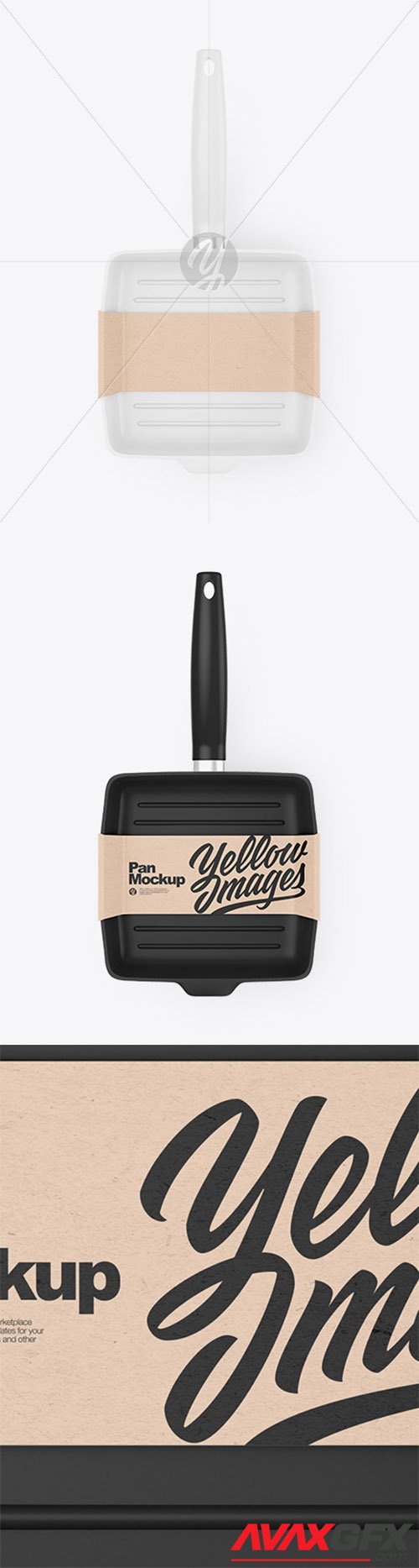 Grill Frying Pan with Kraft Paper Label Mockup 82654 TIF