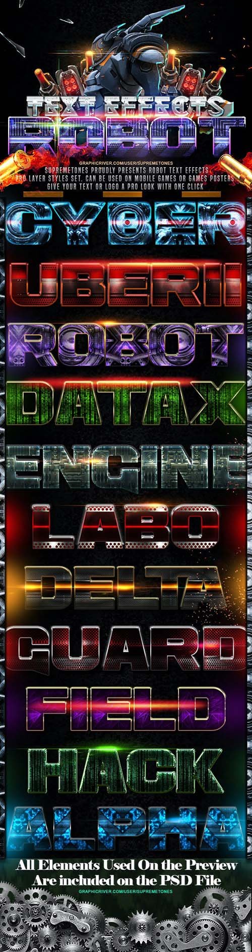 GraphicRiver - Robot Photoshop Text Effects 24697627