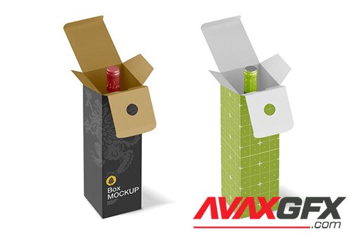 Box with Wine Bottle Mockup 39ACL45