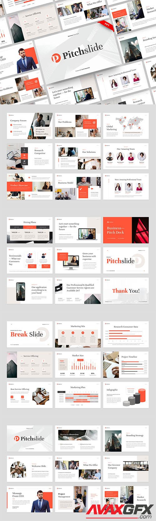 Pitchslide - Business Pitch Deck - Powerpoint, Keynote and Google Slides Template