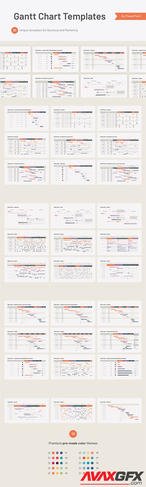 Gantt Chart - Powerpoint, Keynote and Google Slides Template