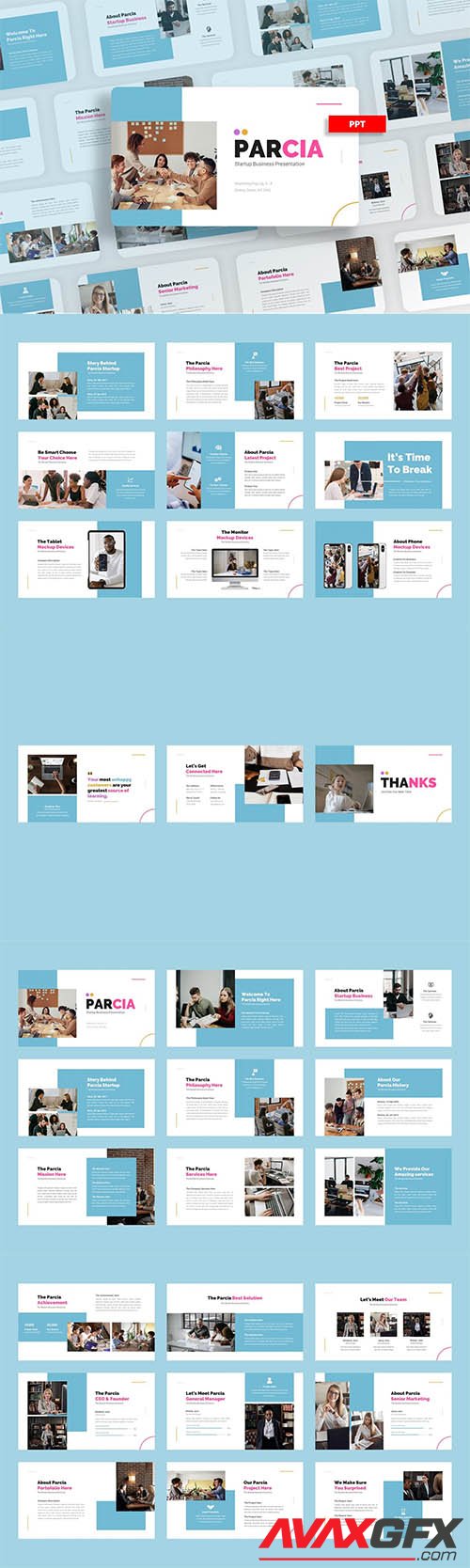 Parcia Startup Business - Powerpoint, Keynote and Google Slides Template