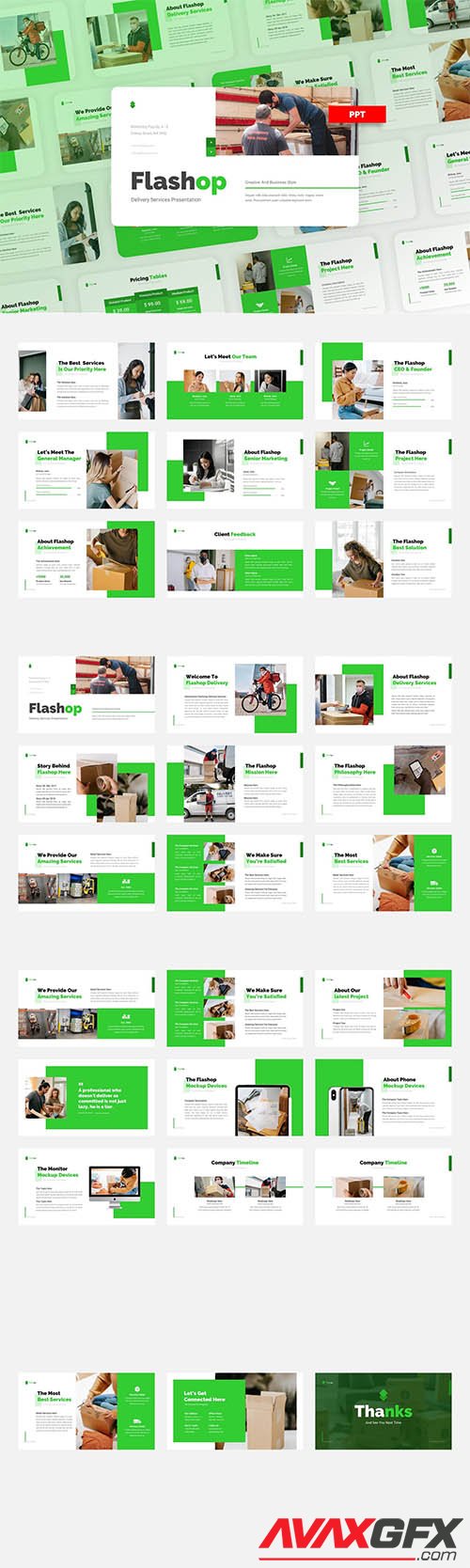 Flashop Delivery Services - Powerpoint, Keynote and Google Slides Template