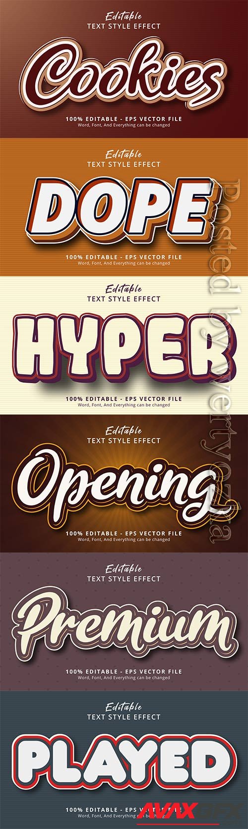 3d editable text style effect vector vol 771