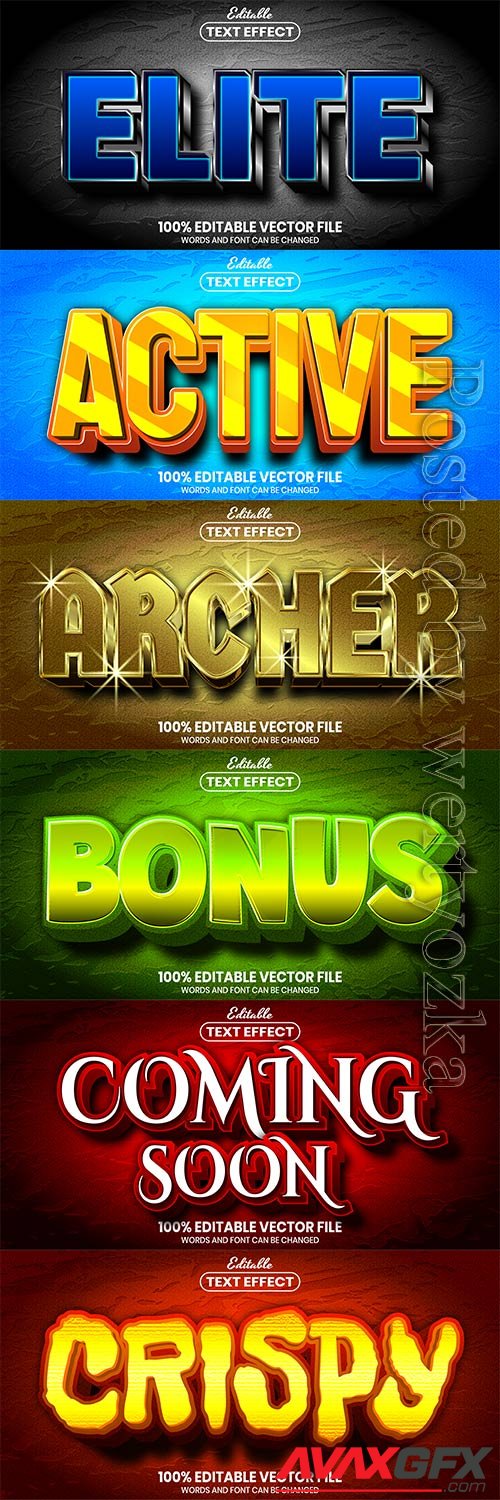 3d editable text style effect vector vol 758