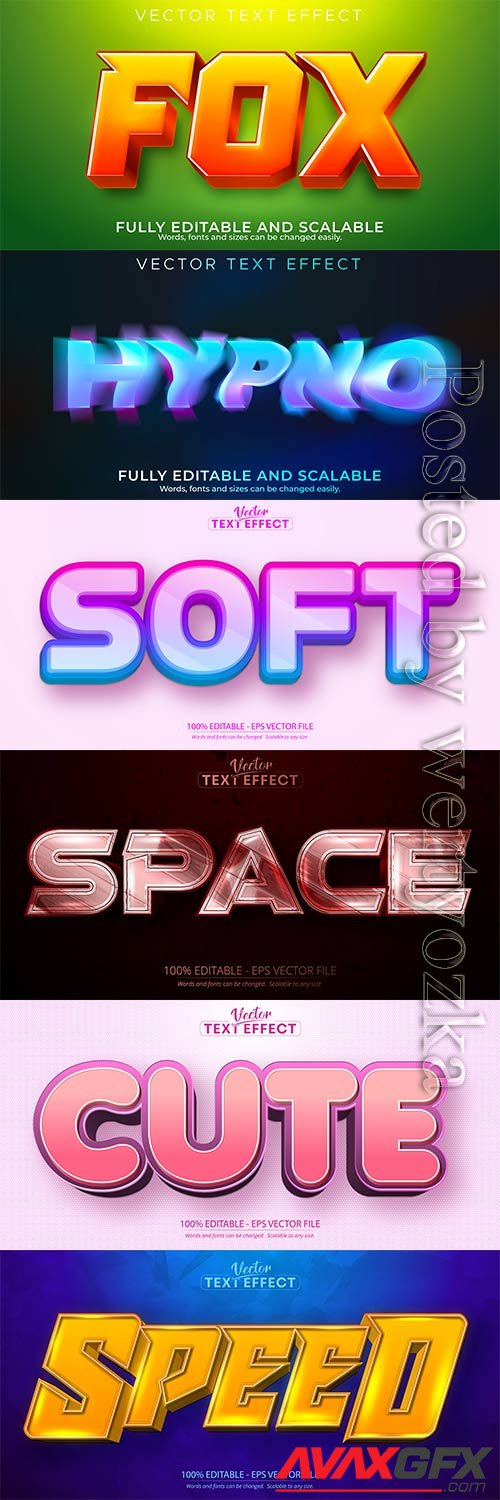 3d editable text style effect vector vol 763