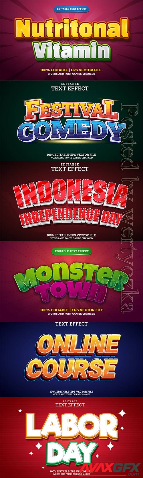 3d editable text style effect vector vol 769