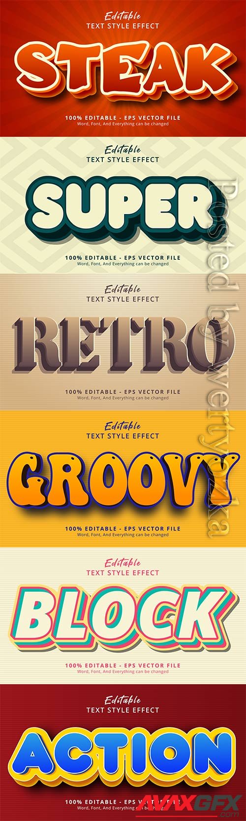 3d editable text style effect vector vol 770