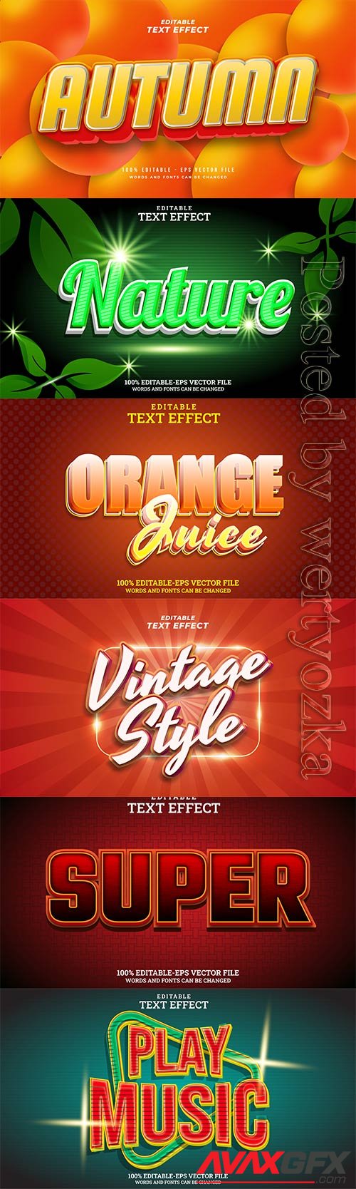 3d editable text style effect vector vol 767