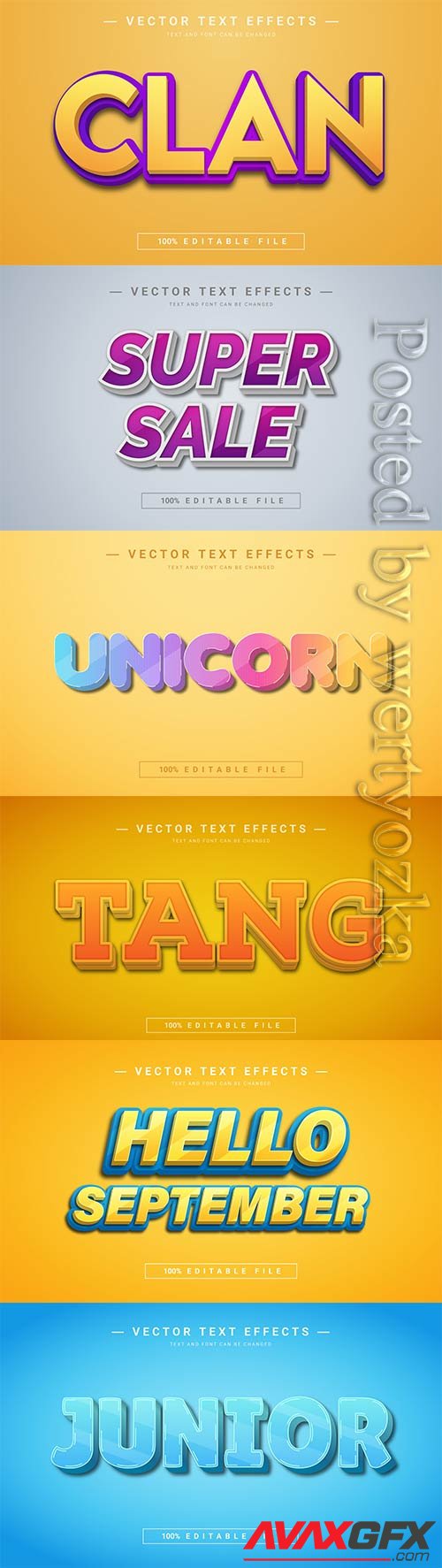 3d editable text style effect vector vol 794