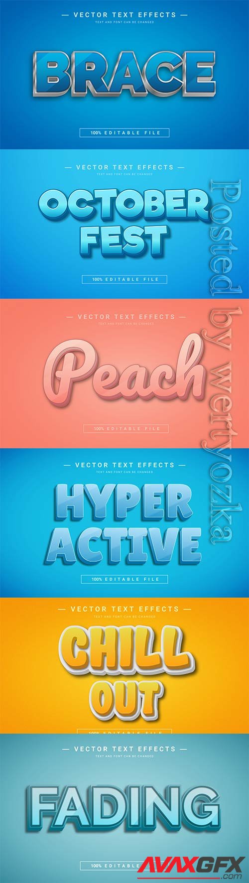 3d editable text style effect vector vol 793