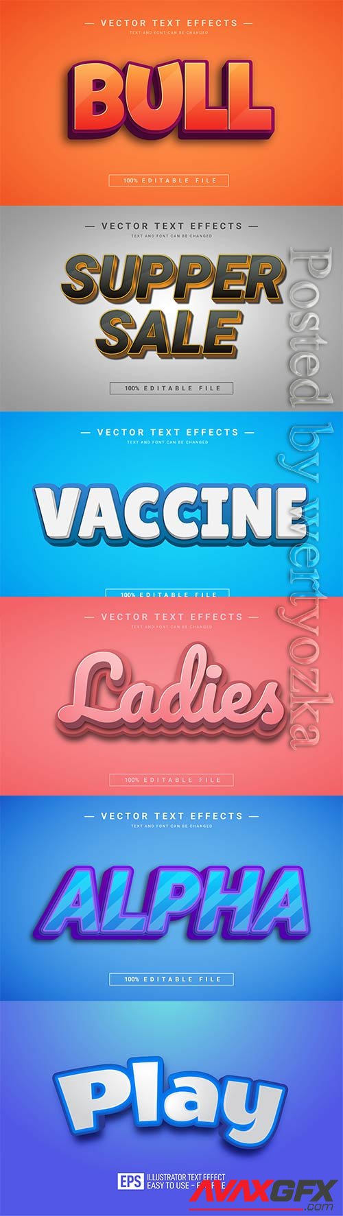 3d editable text style effect vector vol 796