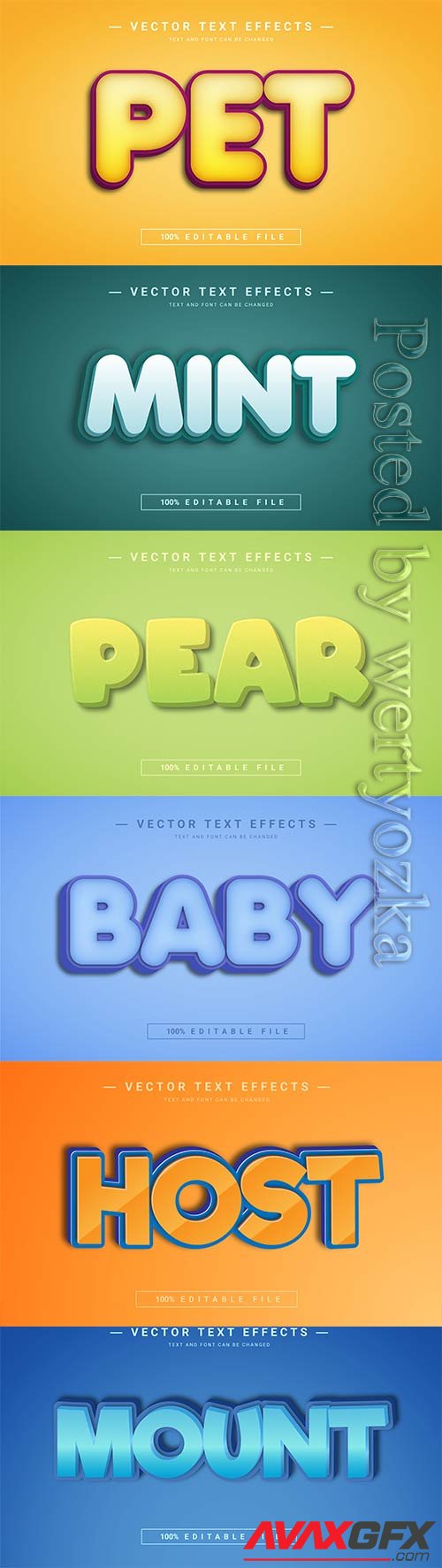 3d editable text style effect vector vol 795