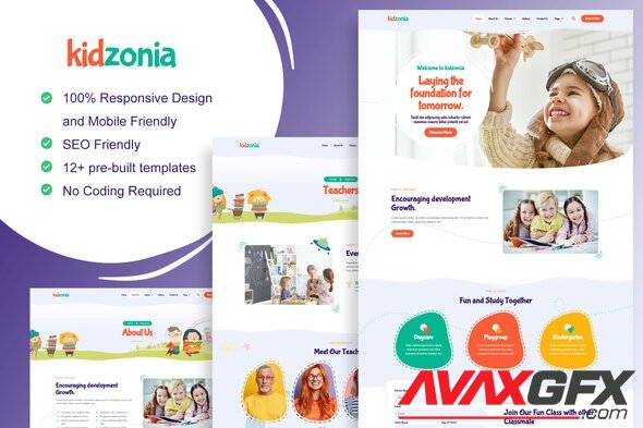 ThemeForest - Kidzonia v1.0.0 - Kindergarten Child Care Elementor Template Kit - 33282814