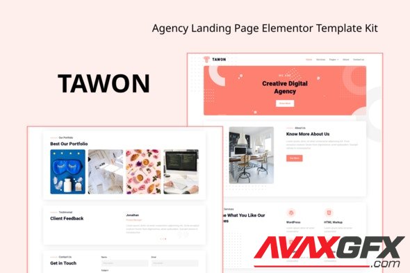 ThemeForest - Tawon v1.0.0 - Agency Landing Page Elementor Template Kit - 33214932