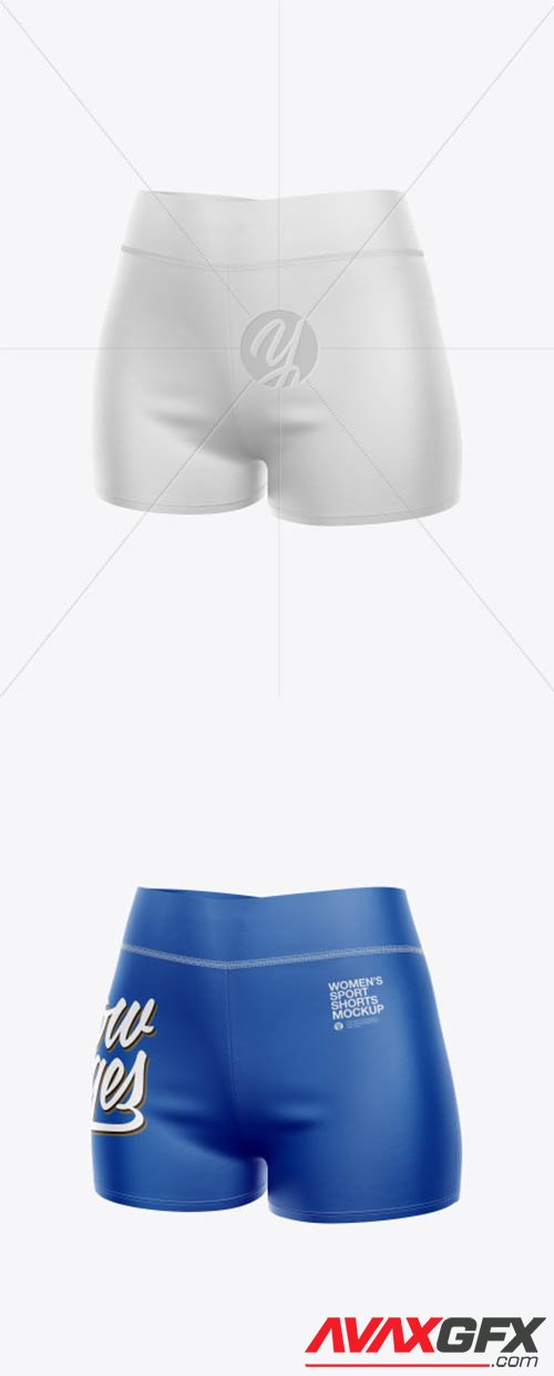 Womens Sport Shorts Mockup - Front Half-Side View 51591