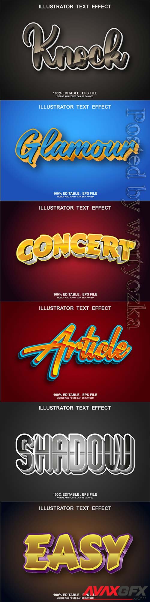 3d editable text style effect vector vol 805